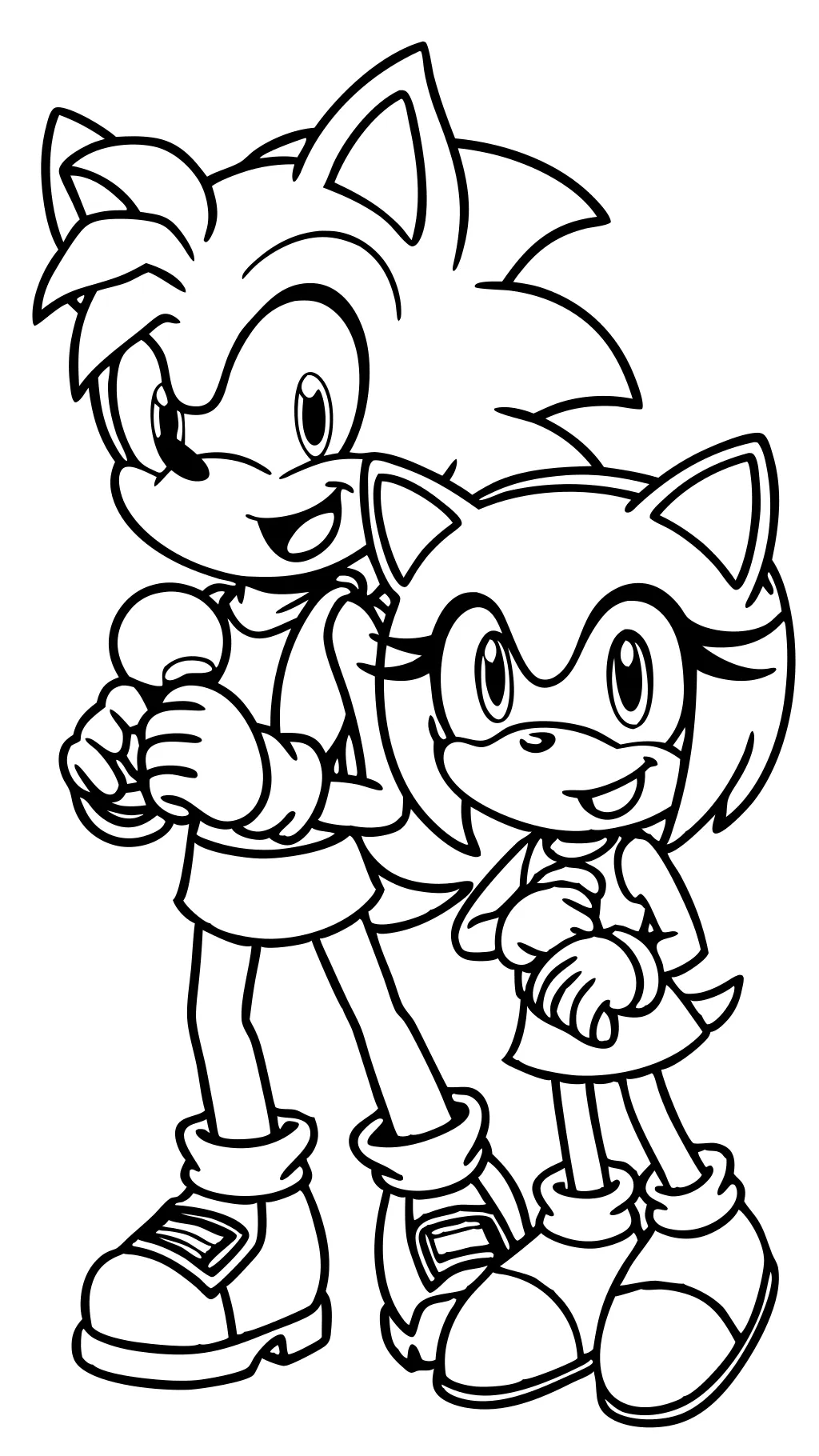 Páginas para colorear de Sonic y Amy